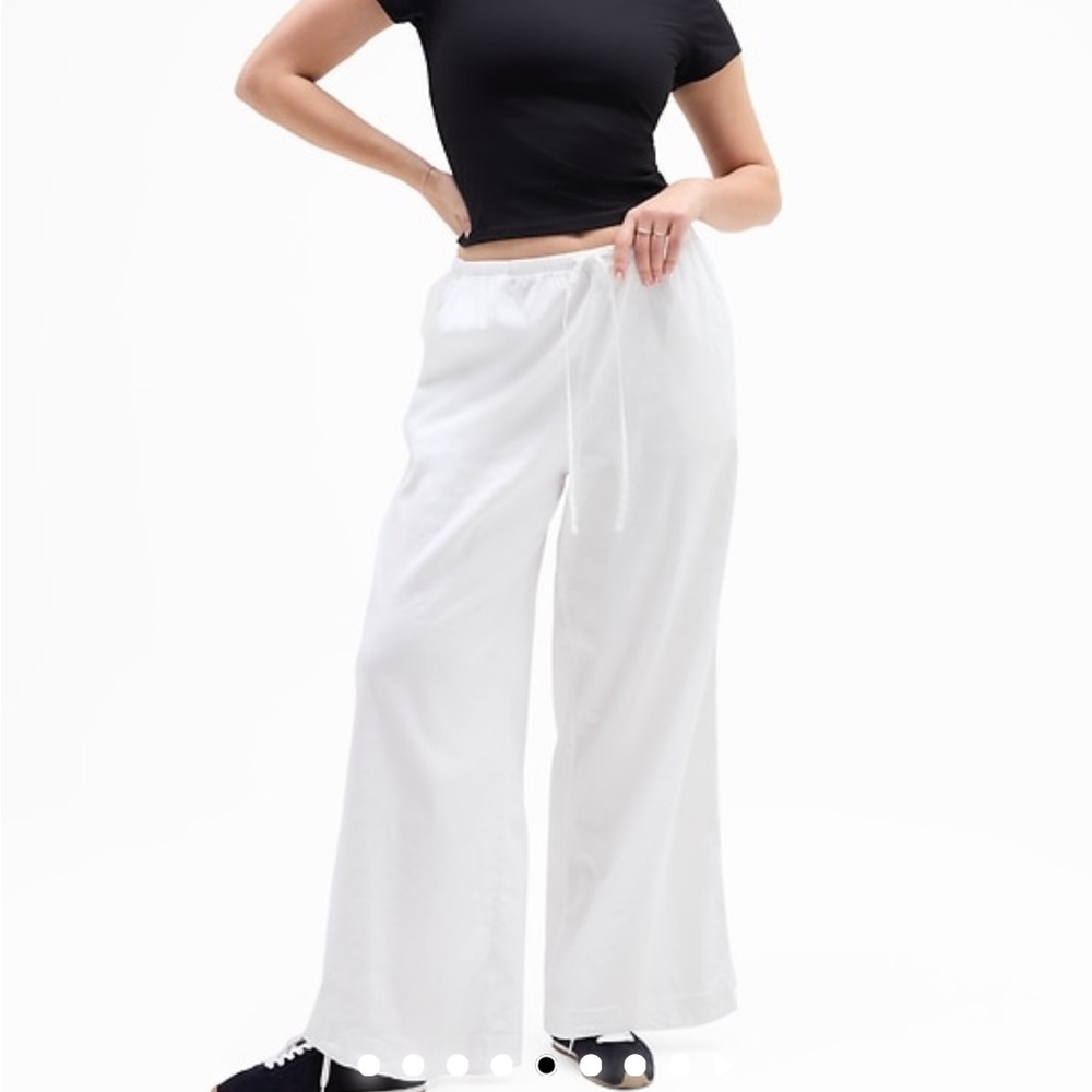 NEW Athleta Wide leg Paradise Drawstring Pants Petite Small White - Picture 9 of 12